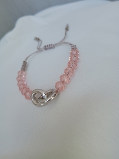 Pulseira de Cristais Rosa com Elos - comprar online