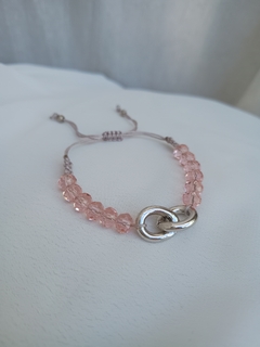 Pulseira de Cristais Rosa com Elos na internet