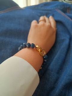 Pulseira de Cristais Azul Marinho com Elos - Just Be You Accessories