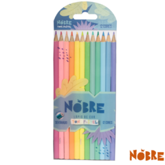 Lápis de cor tons pastel com 12 unidades sextavado (caixa master com 240 caixinhas) - Nobre