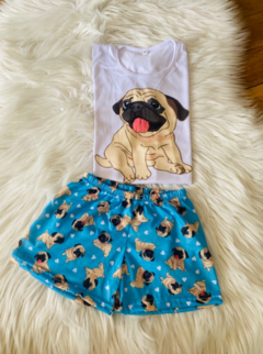 PIJAMA PUG CELESTE