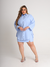 Camisa Plus Size Fenda Elegante Costas C/ Botões