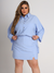 Camisa Plus Size Fenda Elegante Costas C/ Botões