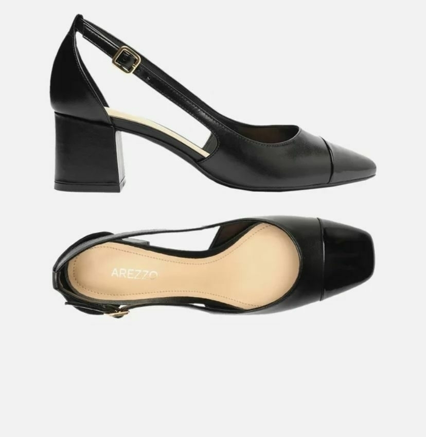 Scarpin cap toe preto arezzo MarcileneCal ados