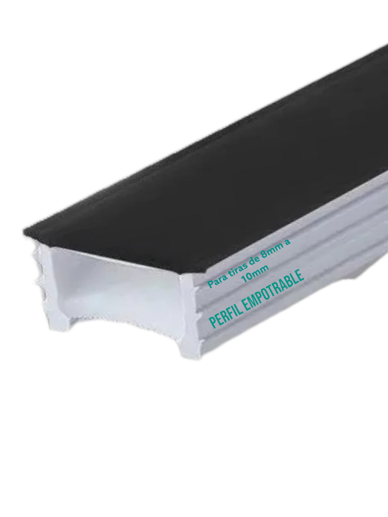 Perfil de silicona para tira LED empotrable modelo Gum (x metro)