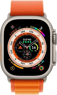 Apple Watch Ultra GPS + Cellular, Caixa de titânio de 49 mm com pulseira Loop Alpina laranja – G