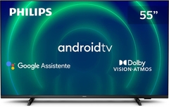 PHILIPS Android TV 55" 4K 55PUG7406/78, Google Assistant Built-in, Comando de Voz, Dolby Vision/Atmos, VRR/ALLM, Bluetooth 5.0