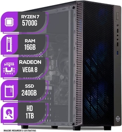 PC Gamer Mancer, AMD Ryzen 7 5700G, 16GB DDR4, SSD 240GB, HD 1TB, Fonte 500W 80 Plus