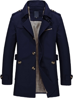 Jaqueta Masculina Casaco Trench Coat Clássico Leve Blusão Corta Outono e Inverno - Piires MP Store