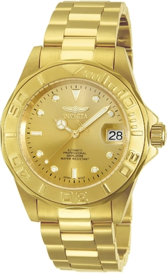 Invicta Relógio masculino 13929 Pro Diver automático ouro 18 k banhado a ouro relógio de aço inoxidável, Aço inoxidável, Casual