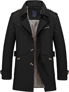 Jaqueta Masculina Casaco Trench Coat Clássico Leve Blusão Corta Outono e Inverno