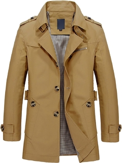 Jaqueta Masculina Casaco Trench Coat Clássico Leve Blusão Corta Outono e Inverno - comprar online