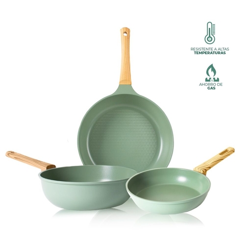 JADE CHEF Paquete de 3 sartenes Jade Cook® Nueva Generación | Sartenes de  cocina de 20, 24 y 28 cm con 6 capas de recubrimiento antiadherente 100%