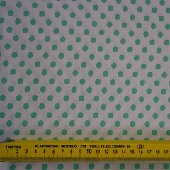 FERNANDO MALUHY - POÁ VERDE FUNDO BRANCO - 50cm X 150cm - Tecido Tricoline Páscoa