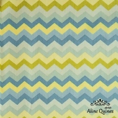 FERNANDO MALUHY - CHEVRON TON TON AZUL - 50cm X 150cm - Tecido Tricoline