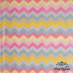 FERNANDO MALUHY - CHEVRON TON TON ROSA - 50cm X 150cm - Tecido Tricoline