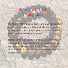 Conjunto pulseiras Olho-de-Tigre + Obsidiana - comprar online