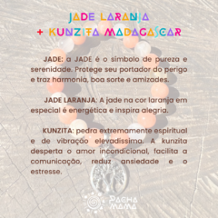 Pulseira Jade Laranja + Kunzita com pingente árvore da vida na internet