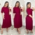 Vestido Midi com bolso e cinto (Marsala) - comprar online