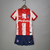 Conjunto Infantil Atlético de Madrid I 21/22 - Vermelho e Branco - Camisa e Shorts - Nike