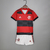 Conjunto Infantil Flamengo I 21/22 - Vermelha e Preta - Camisa e Shorts - Adidas