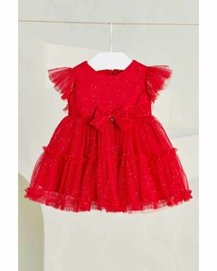 Vestido Festa Baby Vermelho Tule Petit Cherie 104