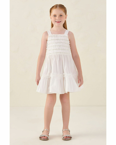 Vestido Festa Infantil Branco Strass Petit Cherie 116