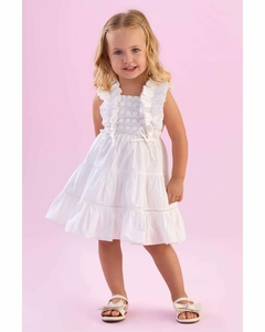 Vestido Infantil Off White Guipir e Renda Petit Cherie 316