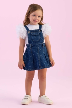 Salopete Infantil Jeans Escuro Lacinhos Petit Cherie 000 na internet