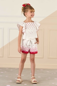 Conjunto Infantil Menina Short e Blusa Corações Mon Sucré 268