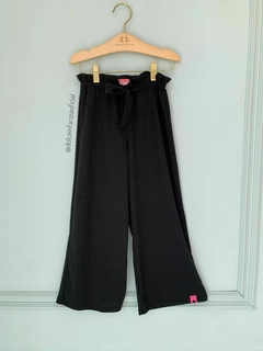 Calça Infantil Menina Pantalona Preta Mon Sucré 056