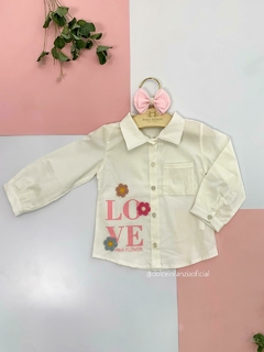 Camisa Infantil Menina Pérola Flor Crochê B1327