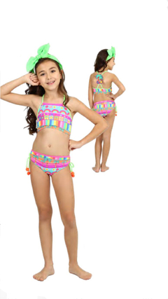 Biquíni Infantil Siri Kids 39011 Cropped Laila Tropical Coqueiro - comprar online