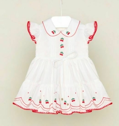 Vestido Baby Branco Bordado Cerejinhas Petit Cherie 114