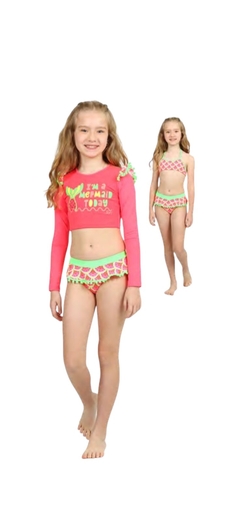 Biquíni Infantil Siri Kids 39203 Conjunto 3 Pcs Cropped e ML Lu Melancia - comprar online