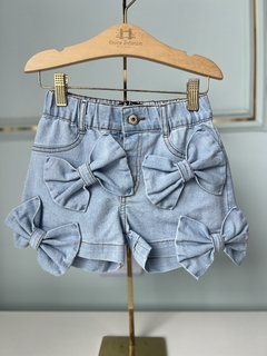 Shorts Infantil Menina Jeans com Laços Animê N4230 - comprar online