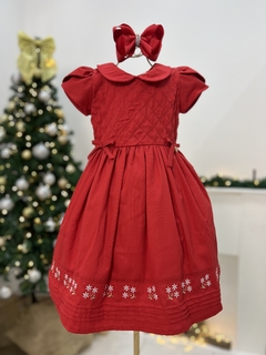 Vestido Festa Infantil Vermelho Fustão Anjos Baby 233489