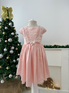 Vestido Festa Infantil Crepe Salmon B1025