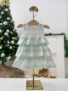 Vestido Baby com Calcinha Off Listras Verde Tip Top 13281132 - comprar online