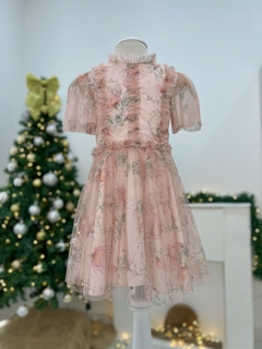 Vestido Festa Infantil Floral Salmon Petit Cherie 030