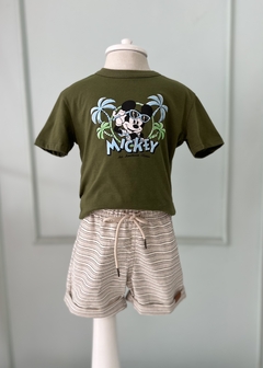 Conjunto Infantil Menino Mickey Camisa Verde Militar Bermuda Listra Youccie I1666 - comprar online