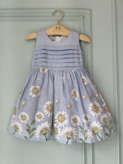 Vestido Baby Azul Com Margaridas e Abelha AB233241