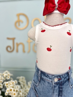 Conjunto Infantil Menina Short Jeans Regata Pitanga Mon Sucrè 304 na internet