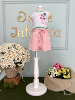 Conjunto Infantil Menina Short Rosa Regata Gelato Mon Sucré 098 - comprar online