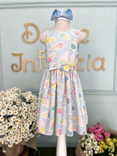 Vestido Infantil Azul Estampa Sorvete Mon Sucré 020