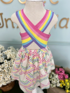 Vestido Infantil Rodadinho Estrelas Coloridas Mon Sucré 482 na internet