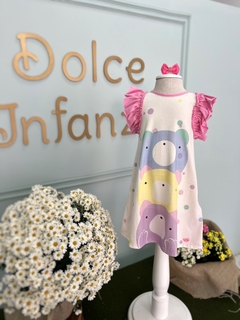 Vestido Trapézio Infantil Ursos Candy Mon Sucré 324 - Dolce Infanzia