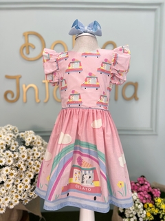 Vestido Infantil Rosa Gelato e Arco-Íris Mon Sucré 156 - comprar online