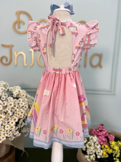 Vestido Infantil Rosa Gelato e Arco-Íris Mon Sucré 156 na internet