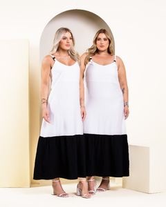 Vestido Longo Bicolor - Antonietta Plus Size